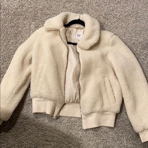 Fluffy cream jacket